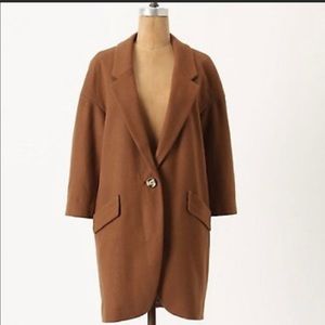 Anthropologie Camel Wool Overcoat